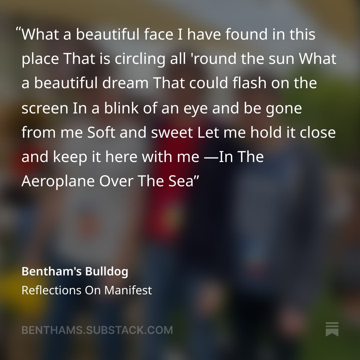 Benthams Substack quote about Manifest