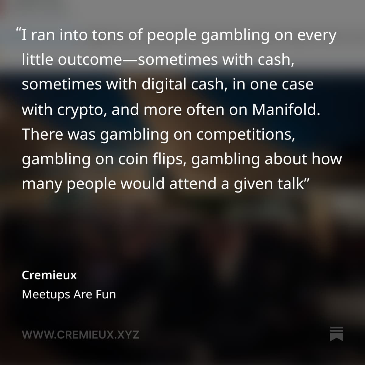 Cremiuex Substack quote about Manifest